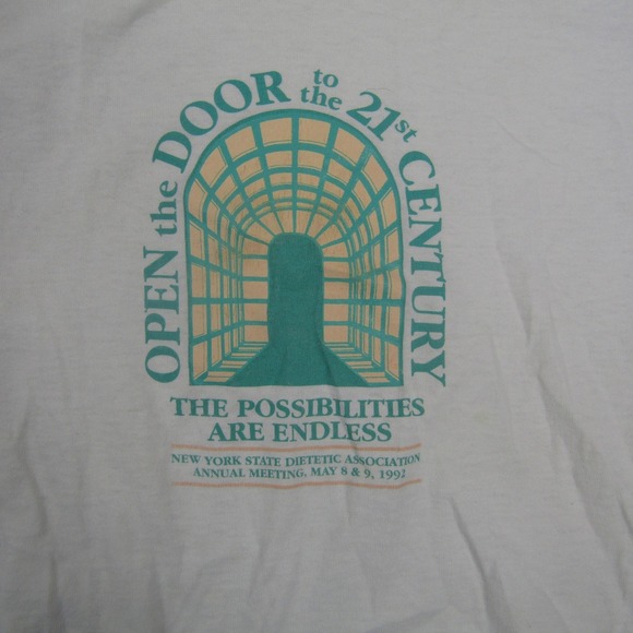 Vintage Screen Stars Best Open The Door Shirt Mens Large White NY Dietetic 1992 - Picture 3 of 6